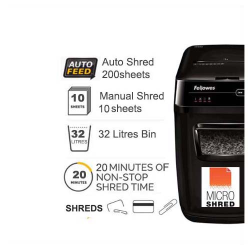 Fellowes AutoMax™ 200M Cross Cut Shredder