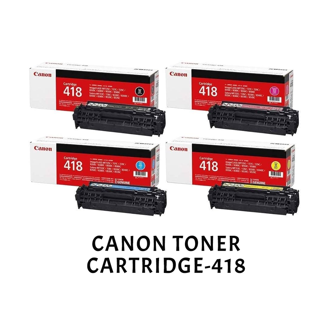 [ORIGINAL] Canon Toner Cartridge 418 Black Cyan Magenta Yellow
