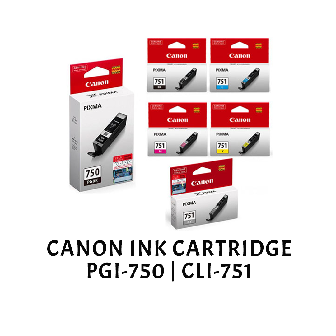 [ORIGINAL] Canon PGI-750 Black & CLI-751 Black Cyan Magenta Yellow Ink Cartridge 