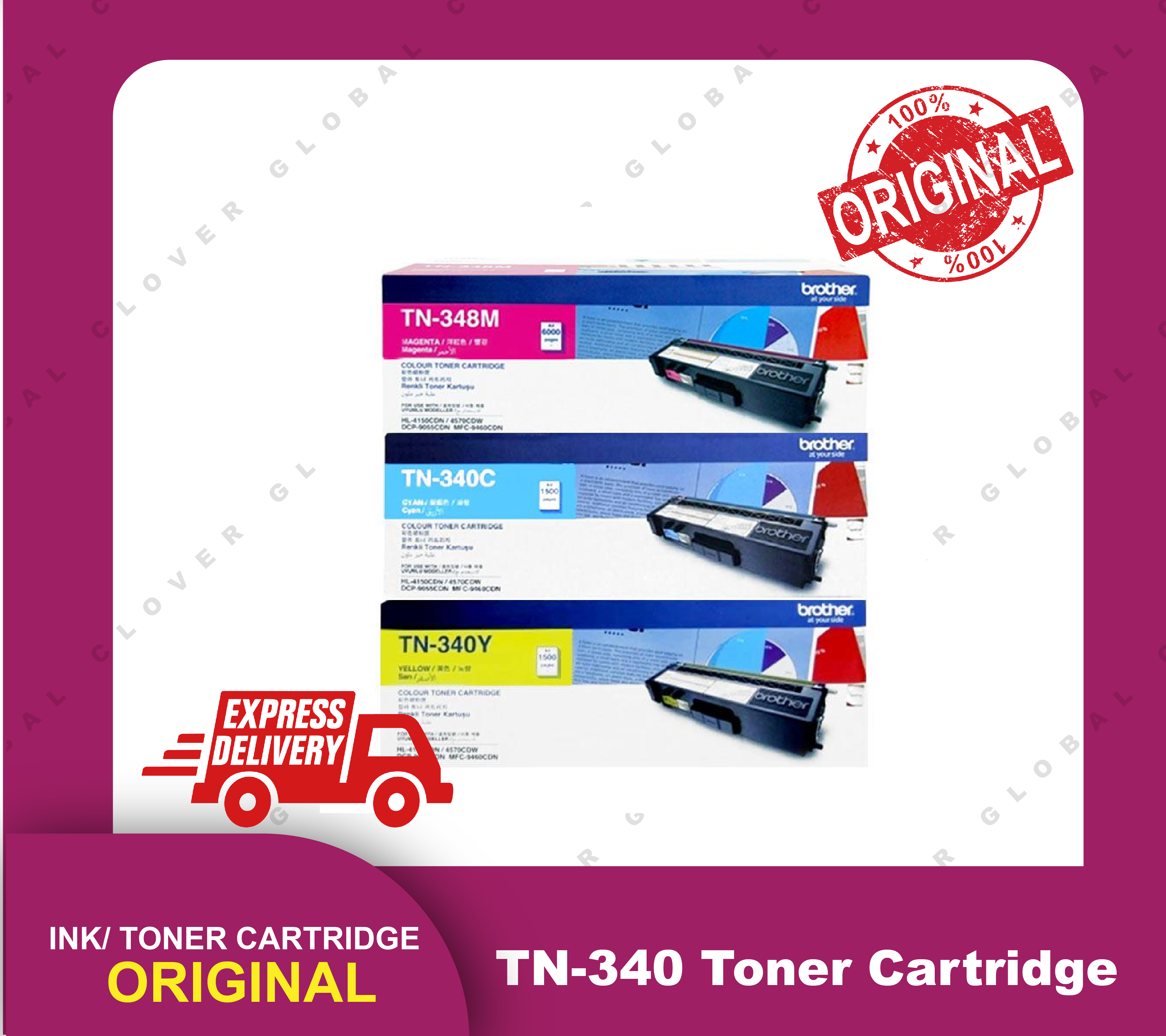 [ORIGINAL] Brother Toner Cartridge TN-340 Black Cyan Magenta Yellow