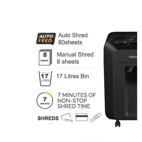 Fellowes AutoMax™ 80M Mini-Cut Shredder