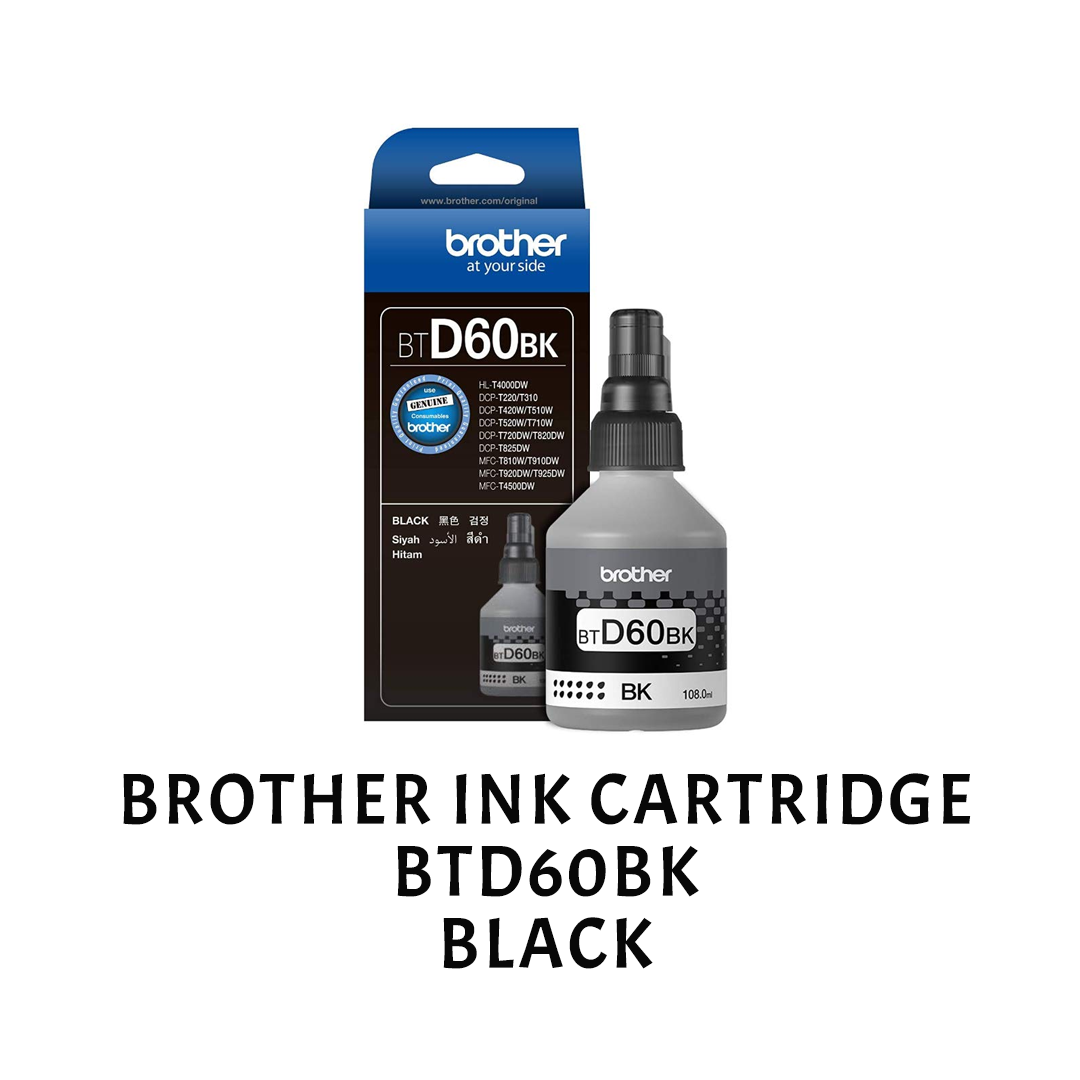 [ORIGINAL] BROTHER Ink Cartridge BTD60BK & BT5000 Cyan Magenta Yellow
