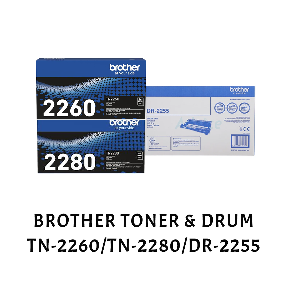 [ORIGINAL] Brother Toner Cartridge  TN-2260 TN 2260 TN-2280 TN 2280 DR-2255 DR 2255