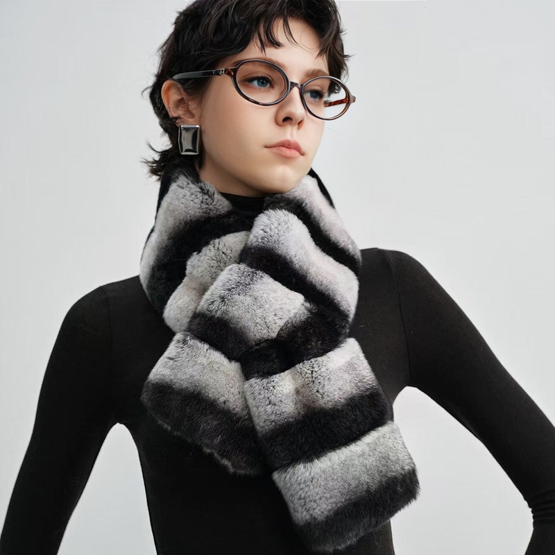 Luxury Plush Striped Winter Scarf