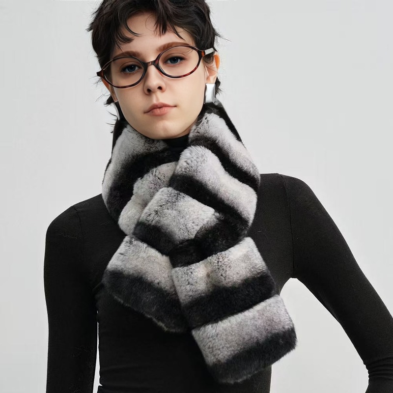 Luxury Plush Striped Winter Scarf