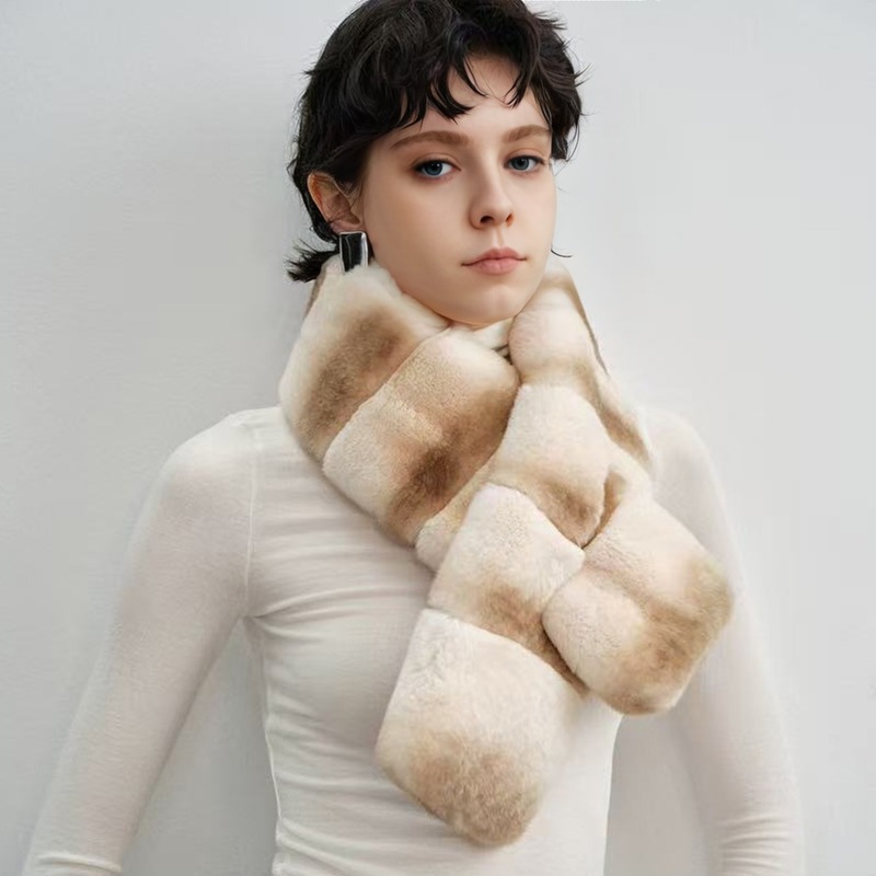 Luxury Plush Striped Winter Scarf