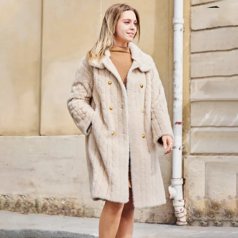 Women's Textured Long Outerwear Coat | FW-014