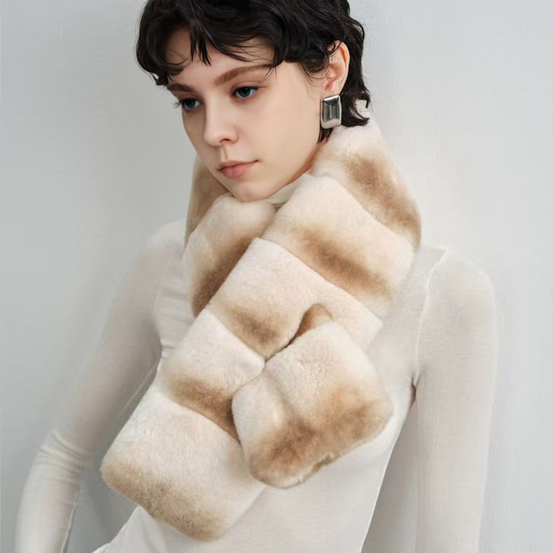 Luxury Plush Striped Winter Scarf