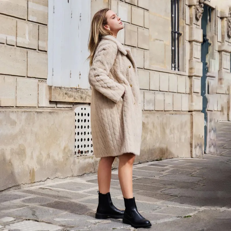 Women's Textured Long Outerwear Coat | FW-014