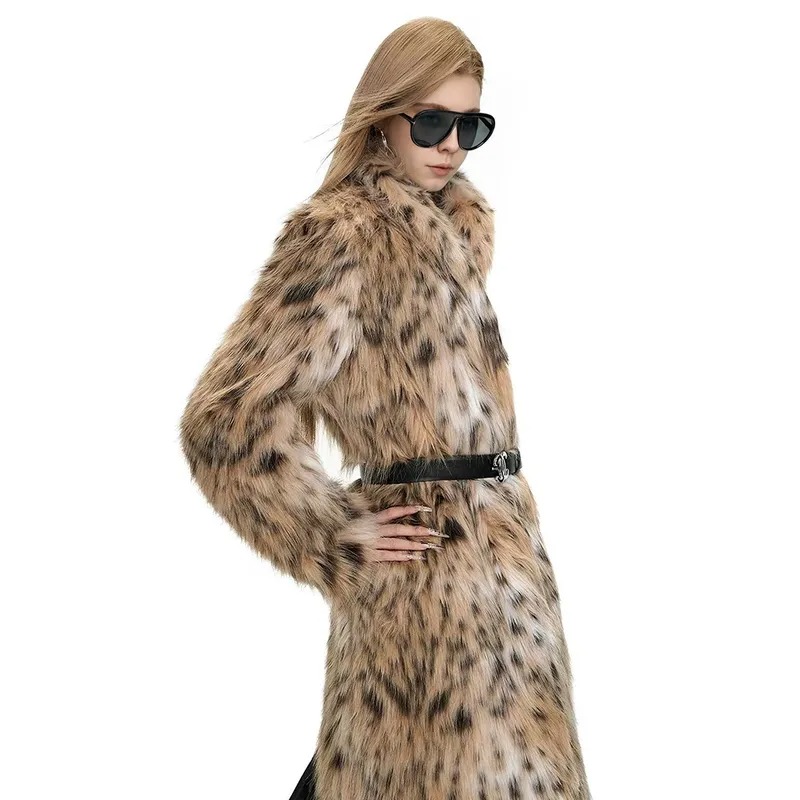 Women's Statement Faux Fur Long Coat | Custom Outerwear Manufacturer | FW-024