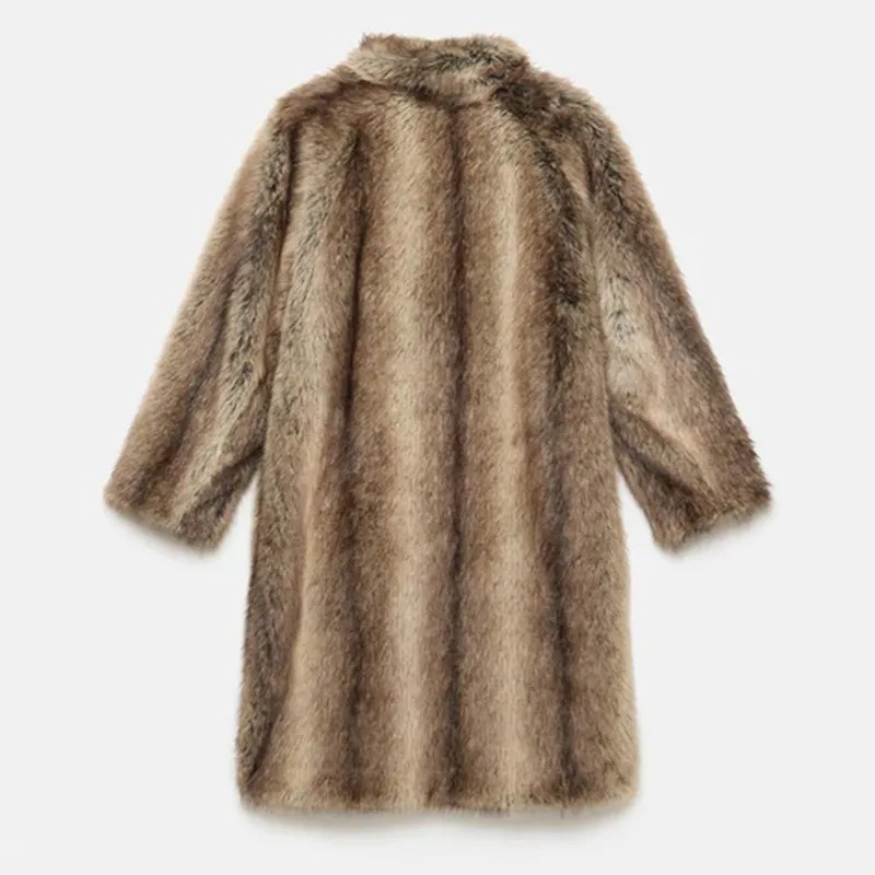 Women's Mid-Length Fur Style Coat | FW-005