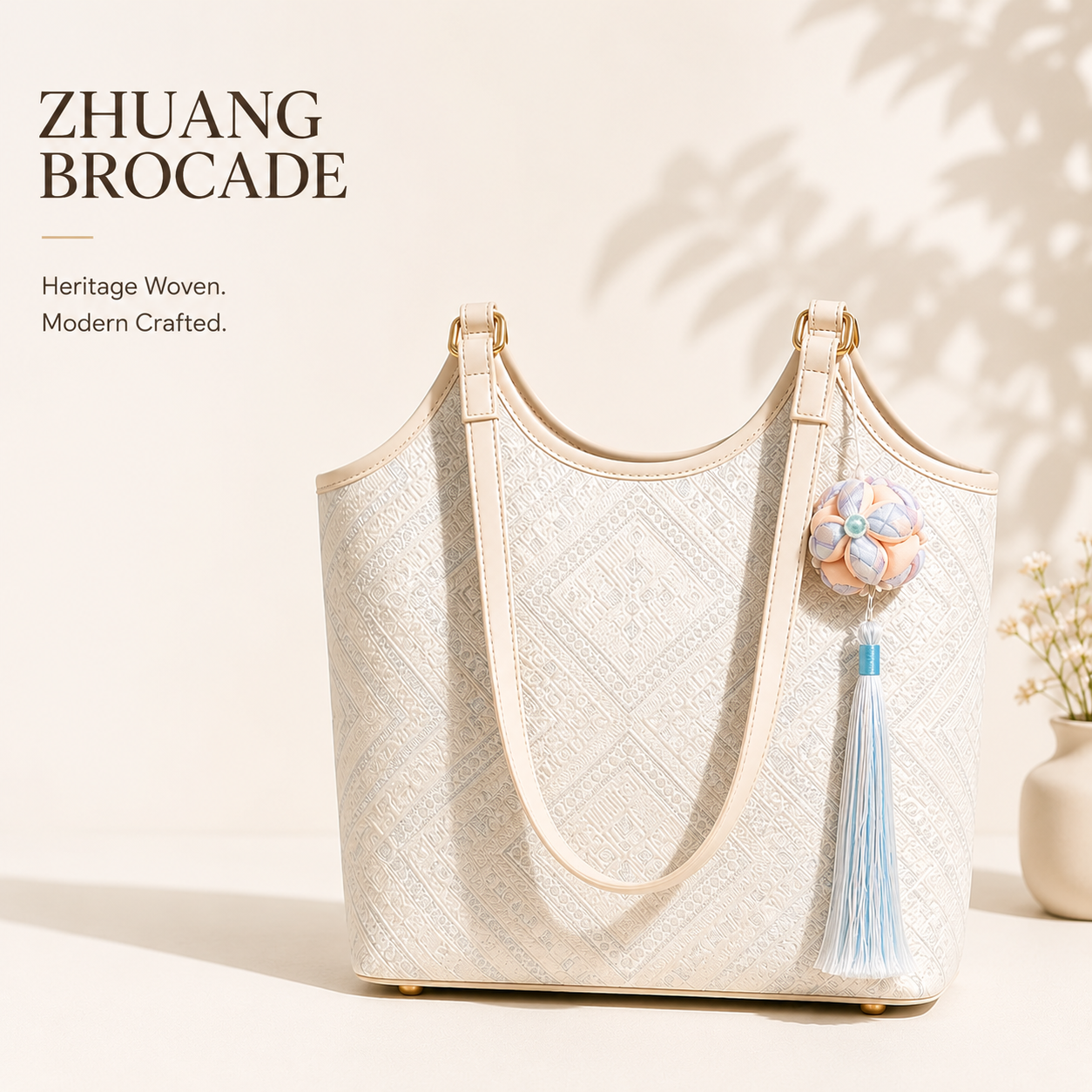 Zhuang Brocade Everyday Tote Bag | Lightweight Women's Shoulder Bag