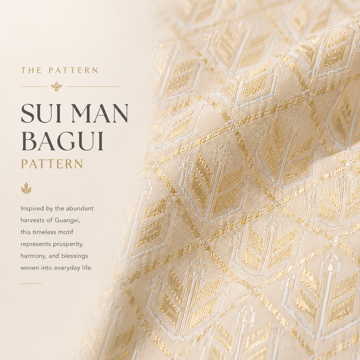 wheat-inspired motif Pattern Tote Bag – Inspired by Zhuang Brocade