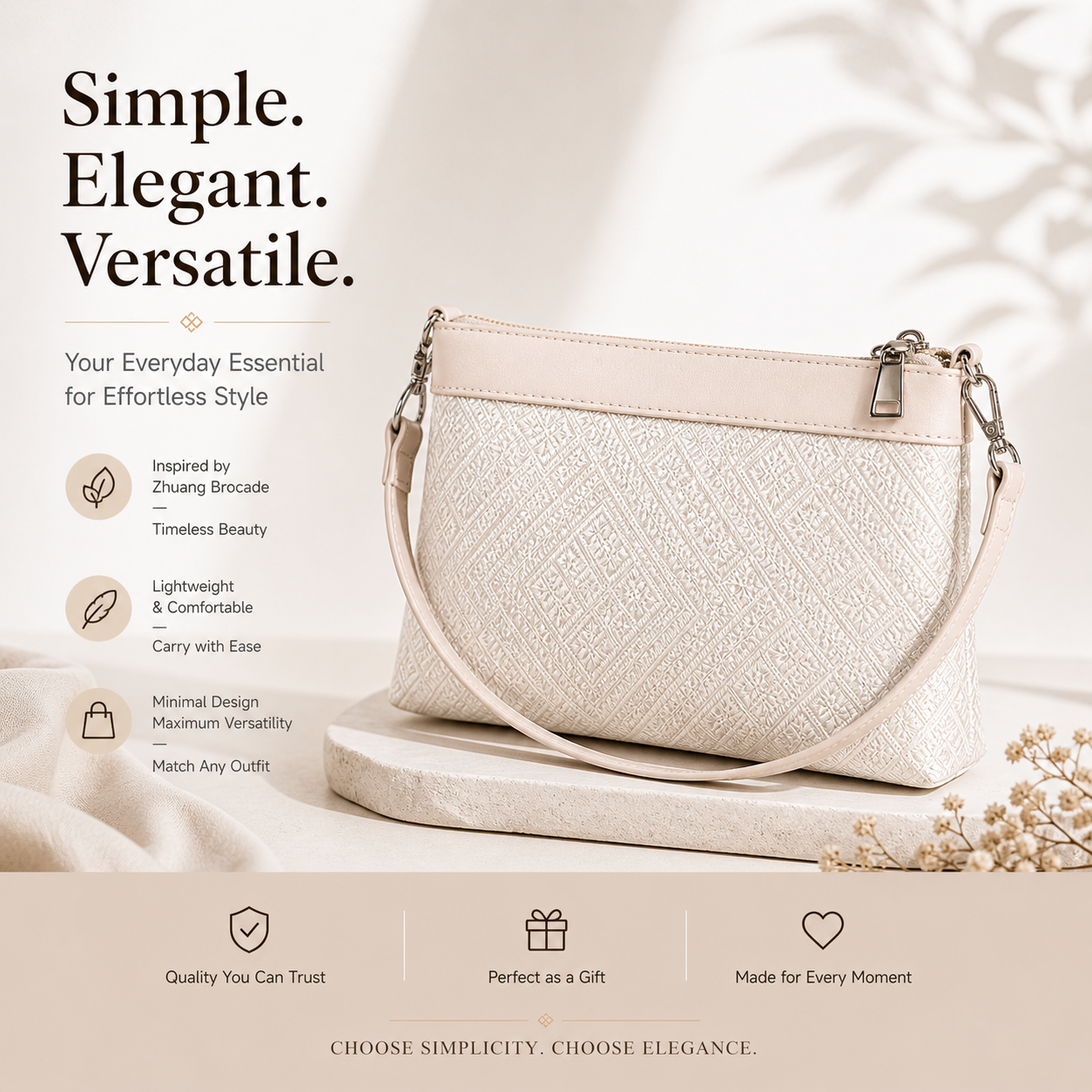 Zhuang Brocade Handbag | Ethnic Pattern Shoulder Bag