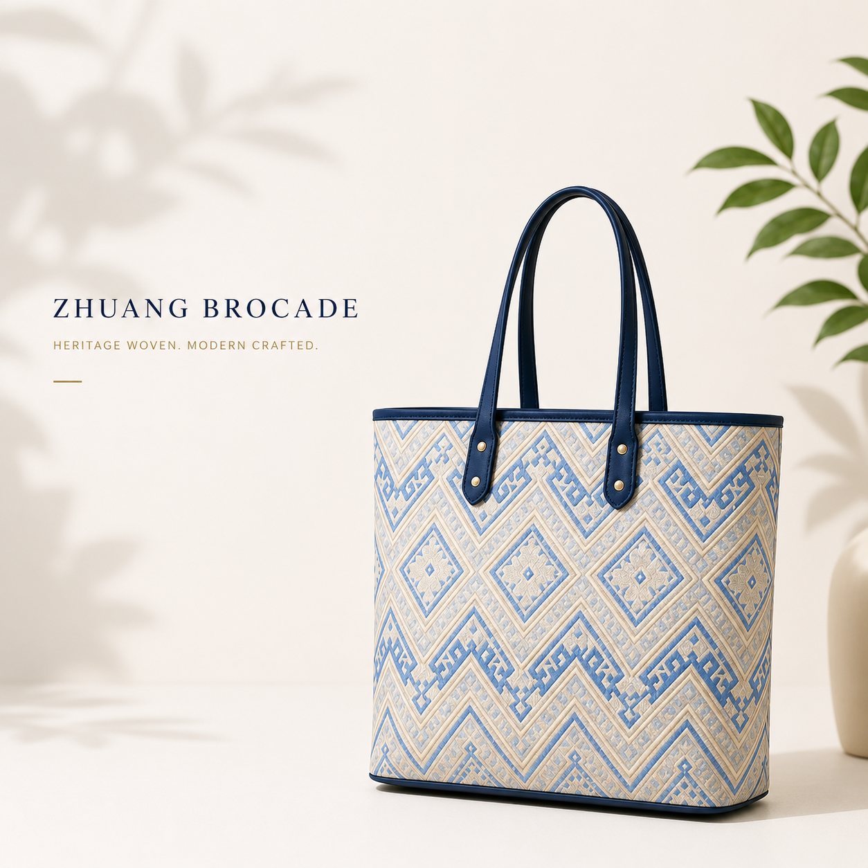 Zhuang Brocade Heritage Tote Bag | Handwoven Elegance for Everyday
