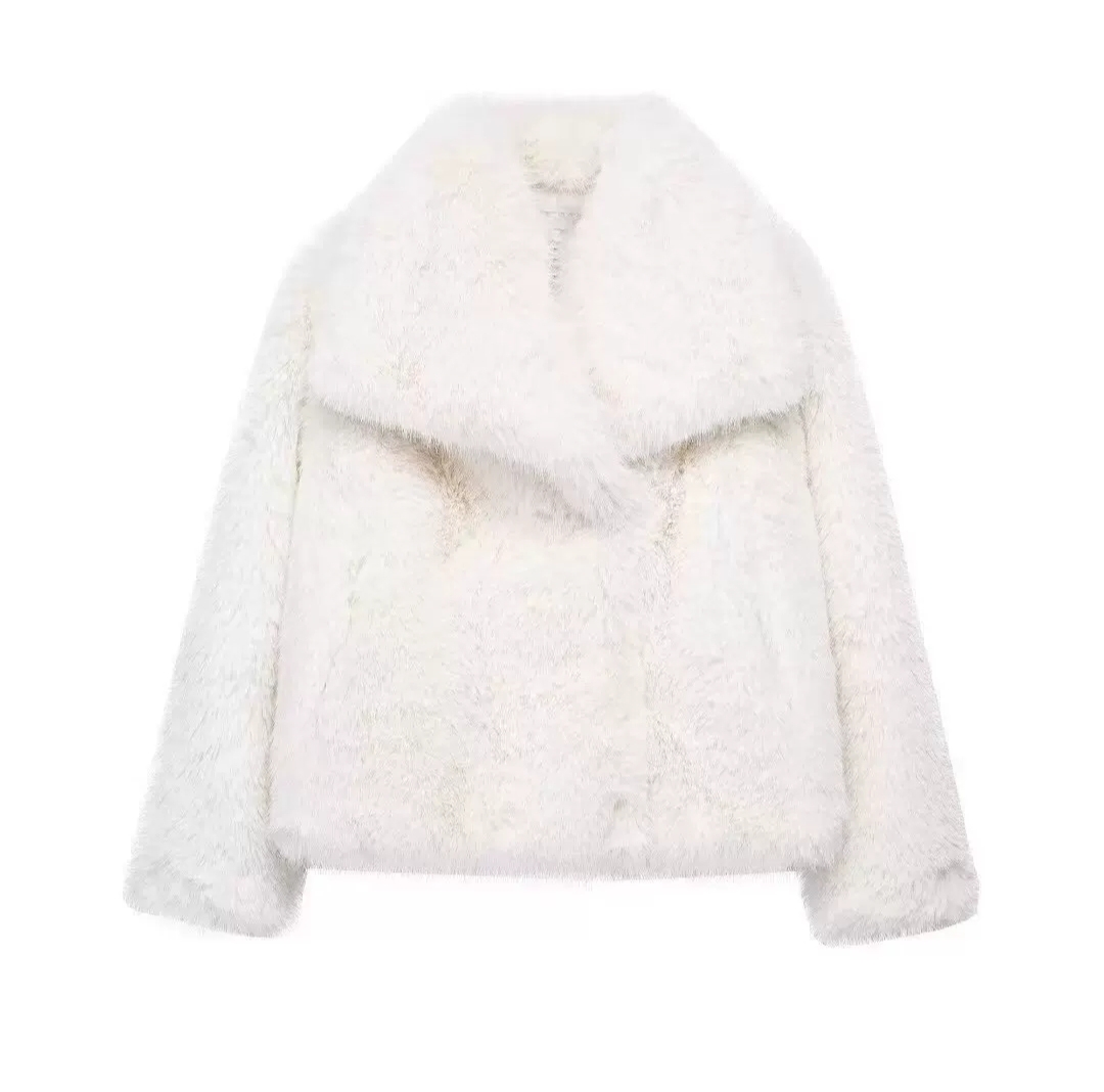 Premium Plush Collar Short Jacket