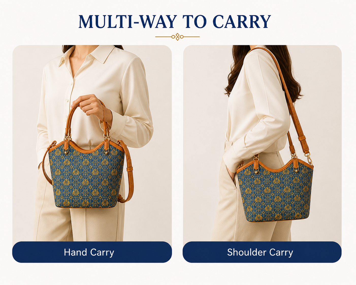 Handcrafted Zhuang Brocade Jacquard Bucket Bag | Woven Jin Studio