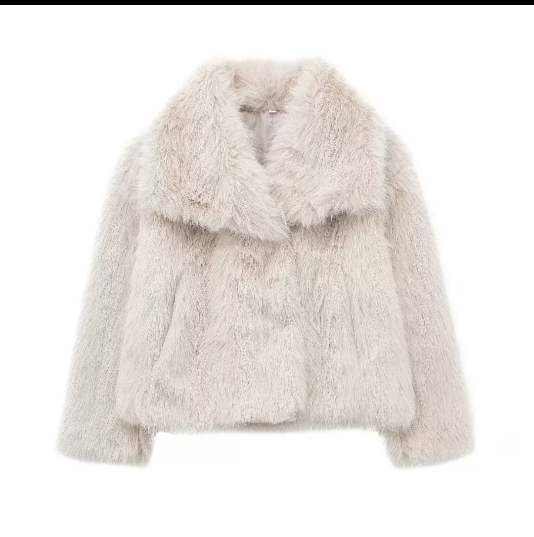 Premium Plush Collar Short Jacket