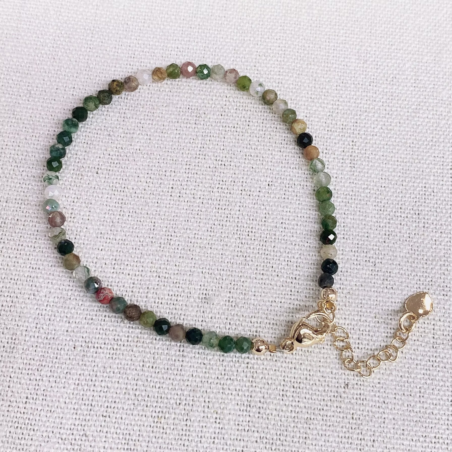 Handmade Natural Faceted Tourmaline Beaded Bracelet – Calming & Balancing Energy Jewelry, Adjustable Delicate Dainty Gemstone Bracelet for Women, Daily Wear & Meaningful Gifting