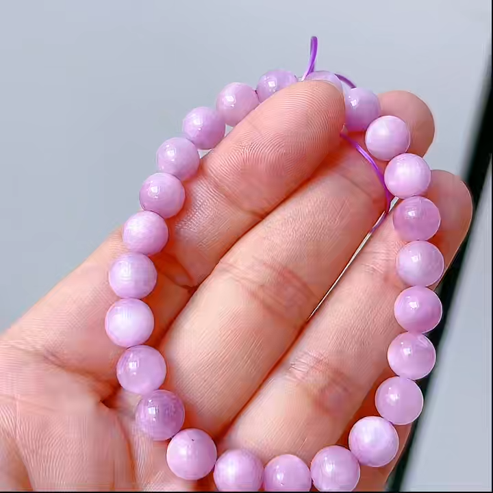 Natural Pink Apatite Beaded Bracelet for Women, 7.4mm Healing Crystal Stretch Handmade Jewelry, Elegant Daily Wear Accessory