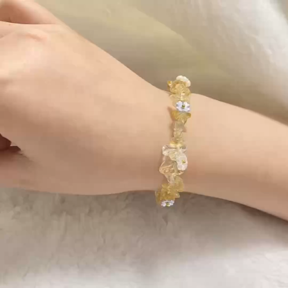 天然黄水晶碎石手串｜净化负能量招财转运疗愈水晶手链 欧美日韩热门能量饰品