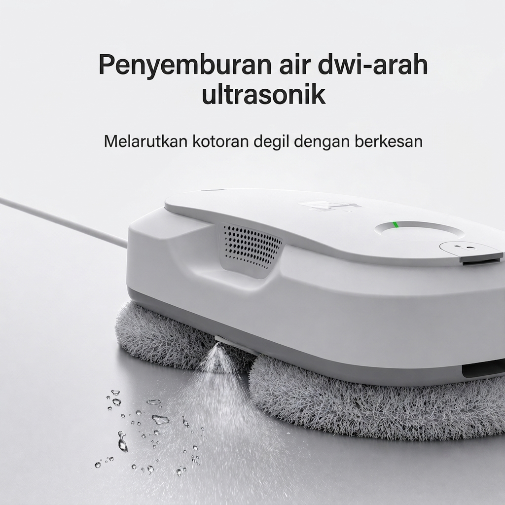 Robot pencuci tingkap | 3800Pa | Semburan automatik | Untuk kaca/cermin/jubin