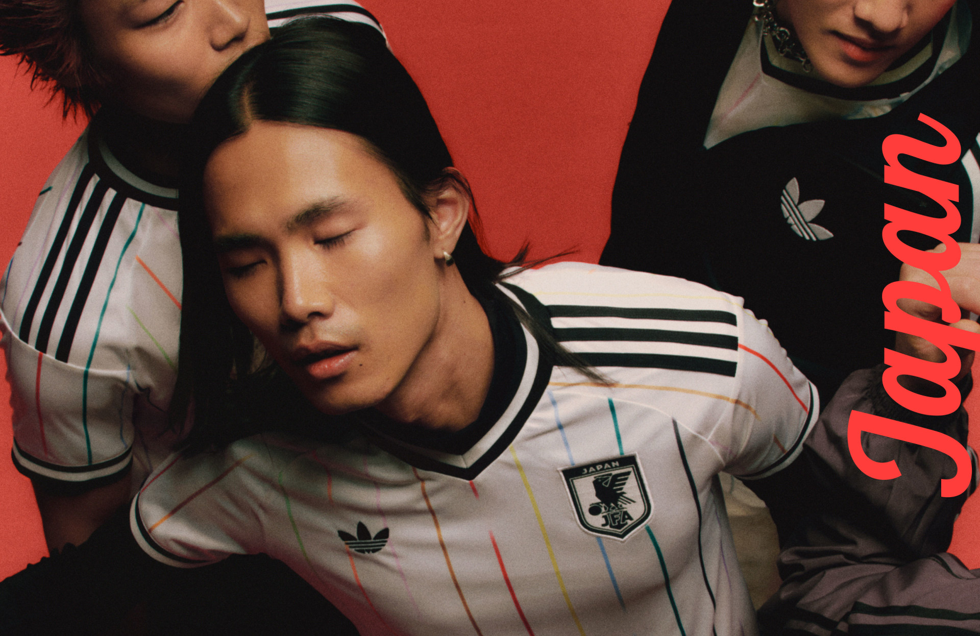Visual featuring fans wearing the new Japan FIFA World Cup 26&trade; Away uniform