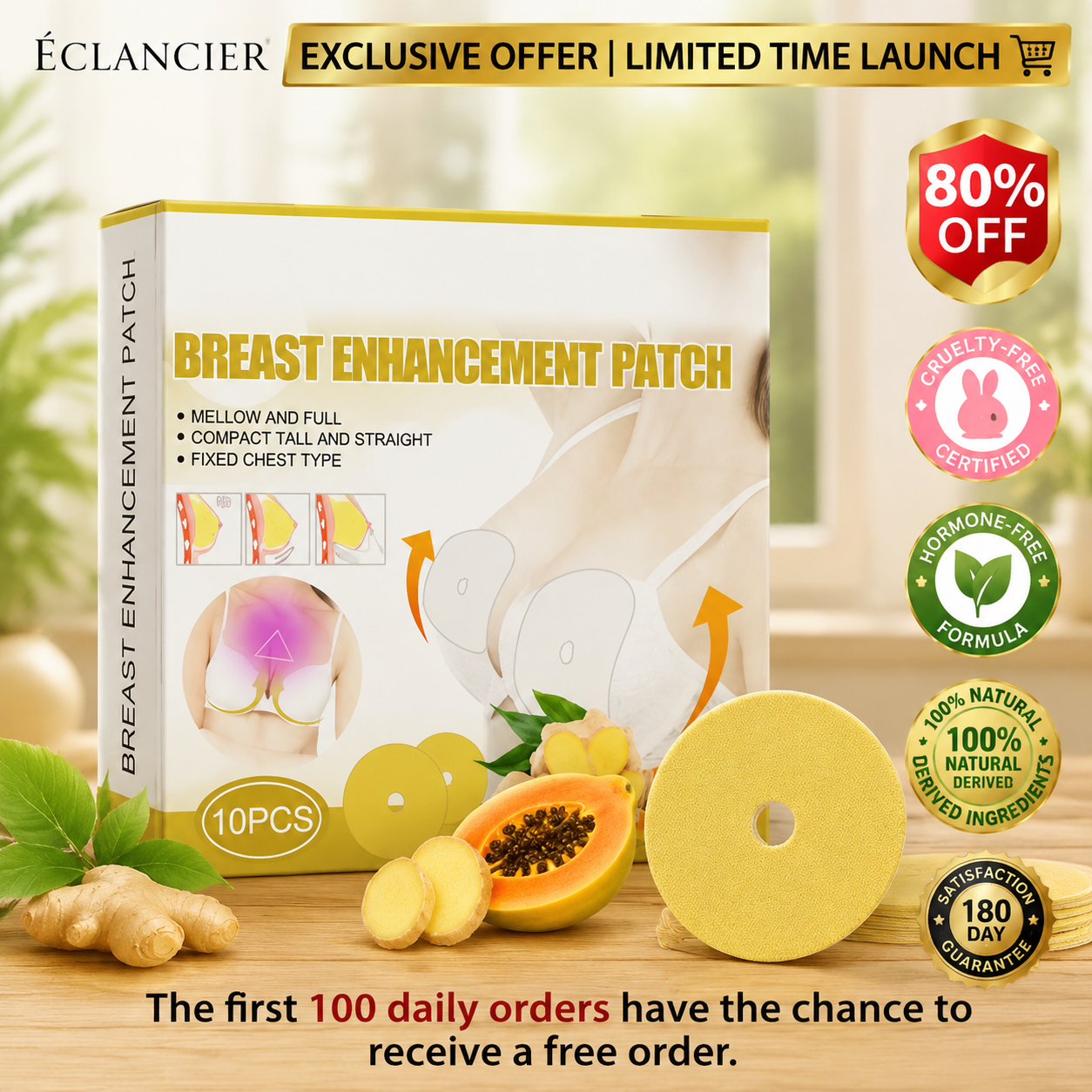 ÉCLANCIER® Targeted Breast Enhancement Advanced Nano Microneedle Patch