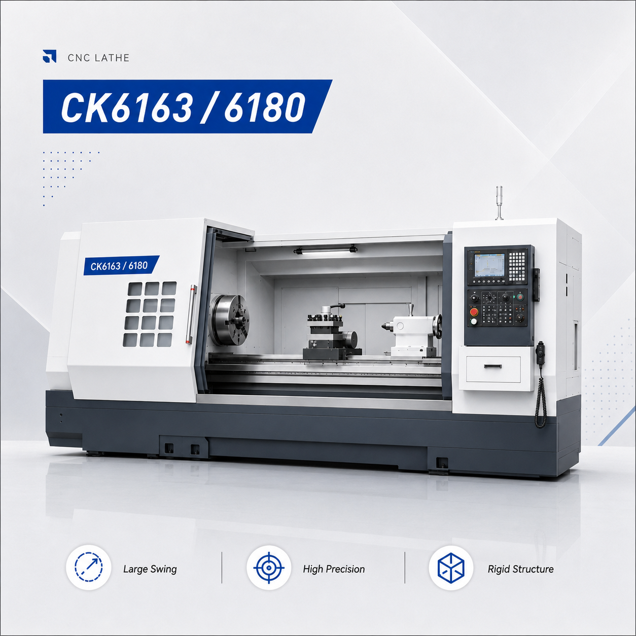 CK6163/6180-Flat Bed CNC Lathe Machine