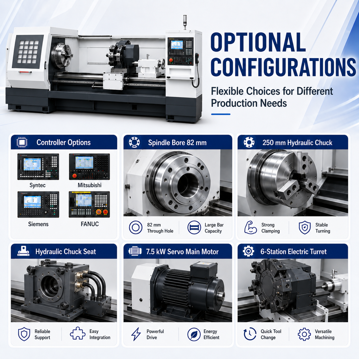 CK61100/61125-Flat Bed CNC Lathe Machine