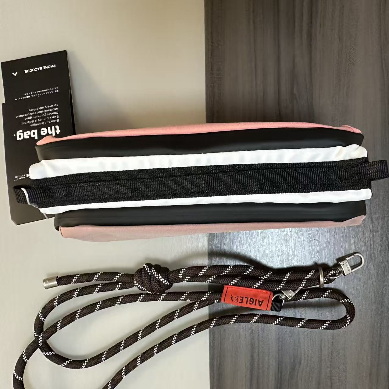 Topologie トポロジー×エイグル トリオ カラーボトル サコッシュ ミディアム  グリローズ  ショルダーバッグ ストラップ付き