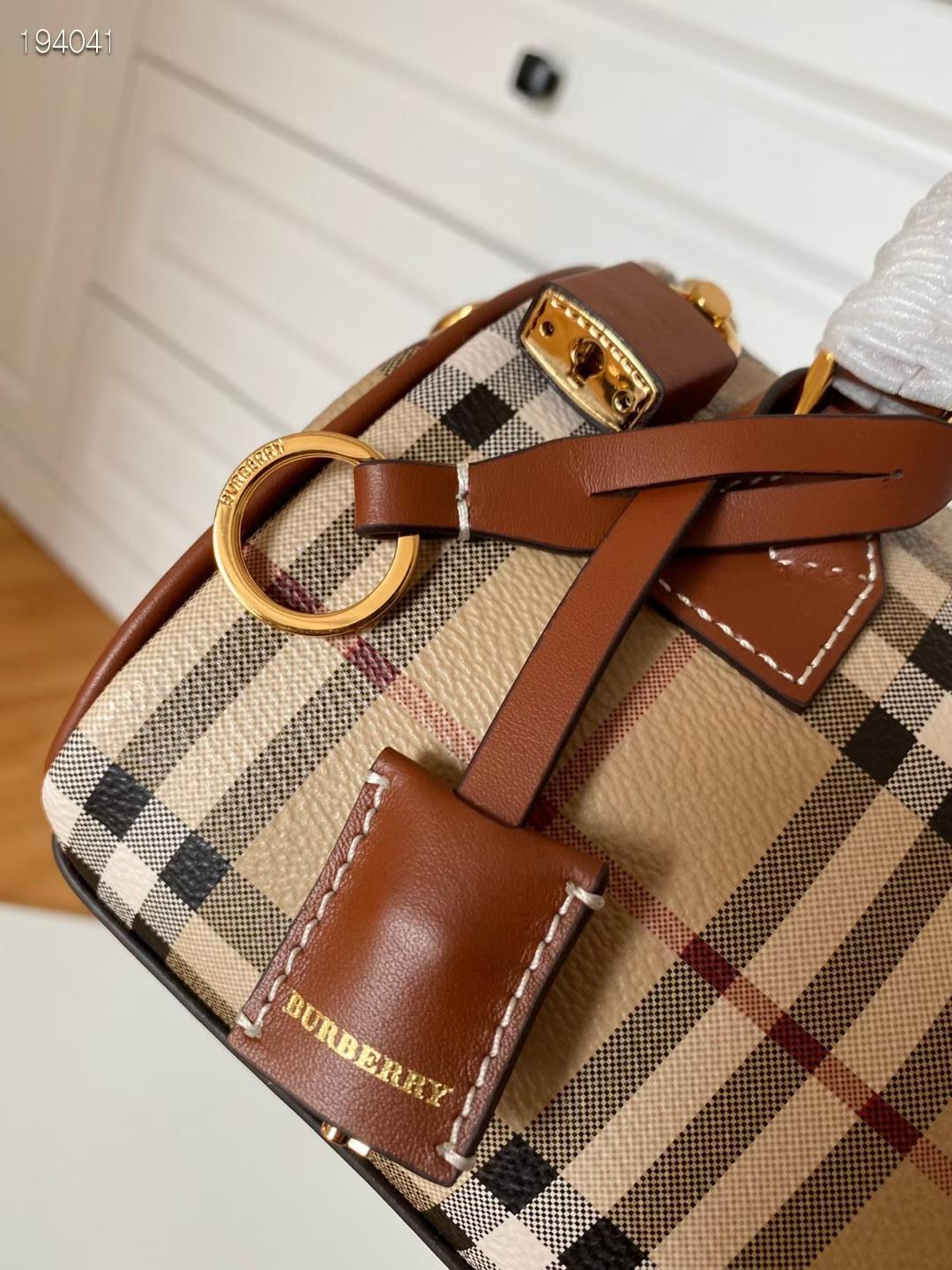 バーバリー BURBERRY ミディアム/ミニ  チェック ボウリングバッグ ボストンバッグ 2WAY ショルダーバッグ