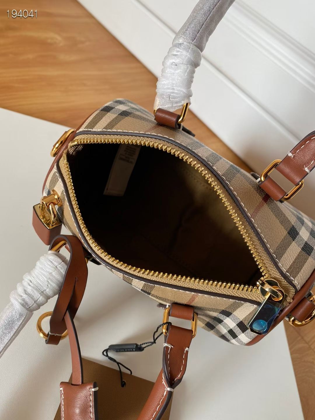 バーバリー BURBERRY ミディアム/ミニ  チェック ボウリングバッグ ボストンバッグ 2WAY ショルダーバッグ