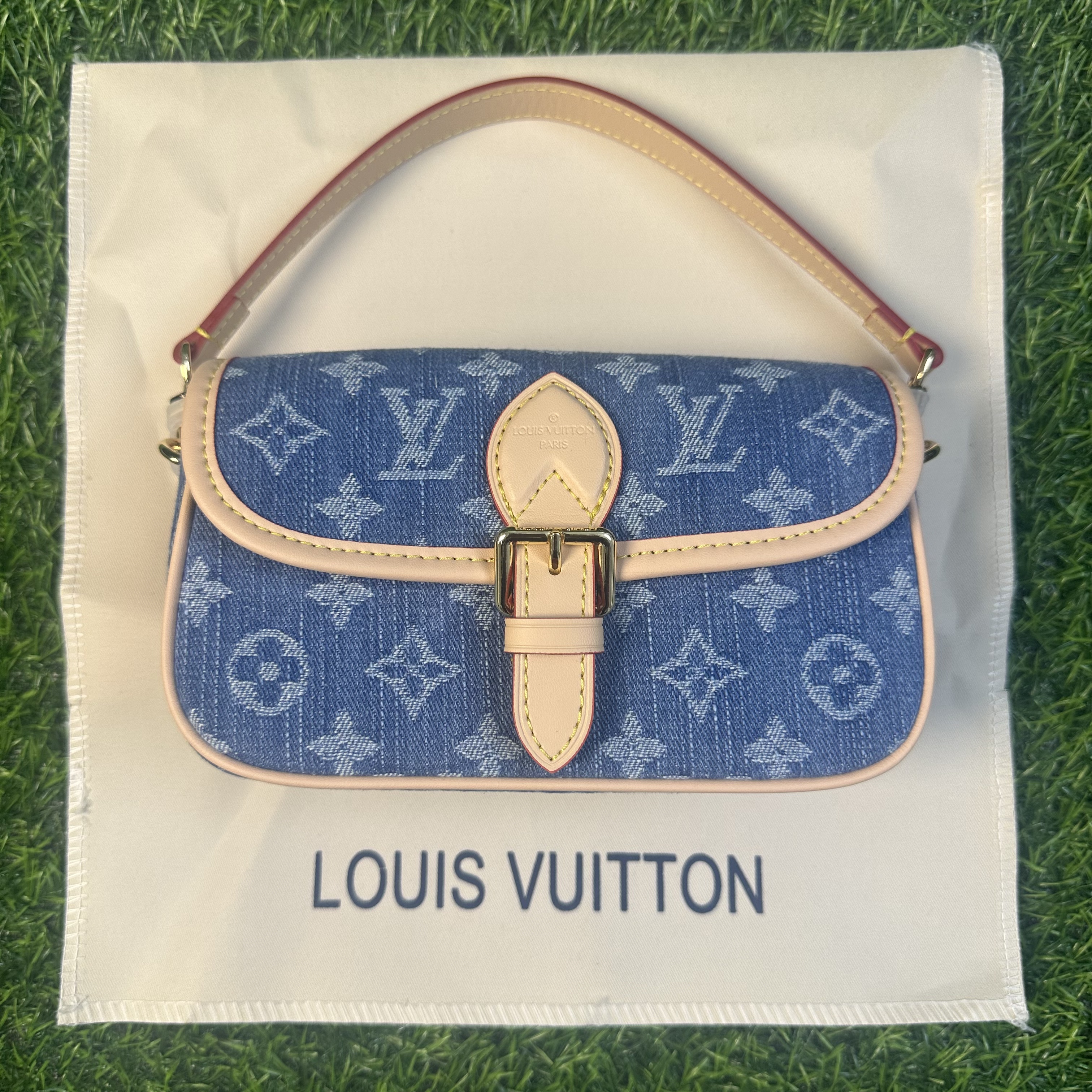 ルイヴィトン ショルダーバッグ LV 2WAYバッグ ミニバッグ LOUIS VUITTON  ハンドバッグ クロスボディバッグ ブルーデニム