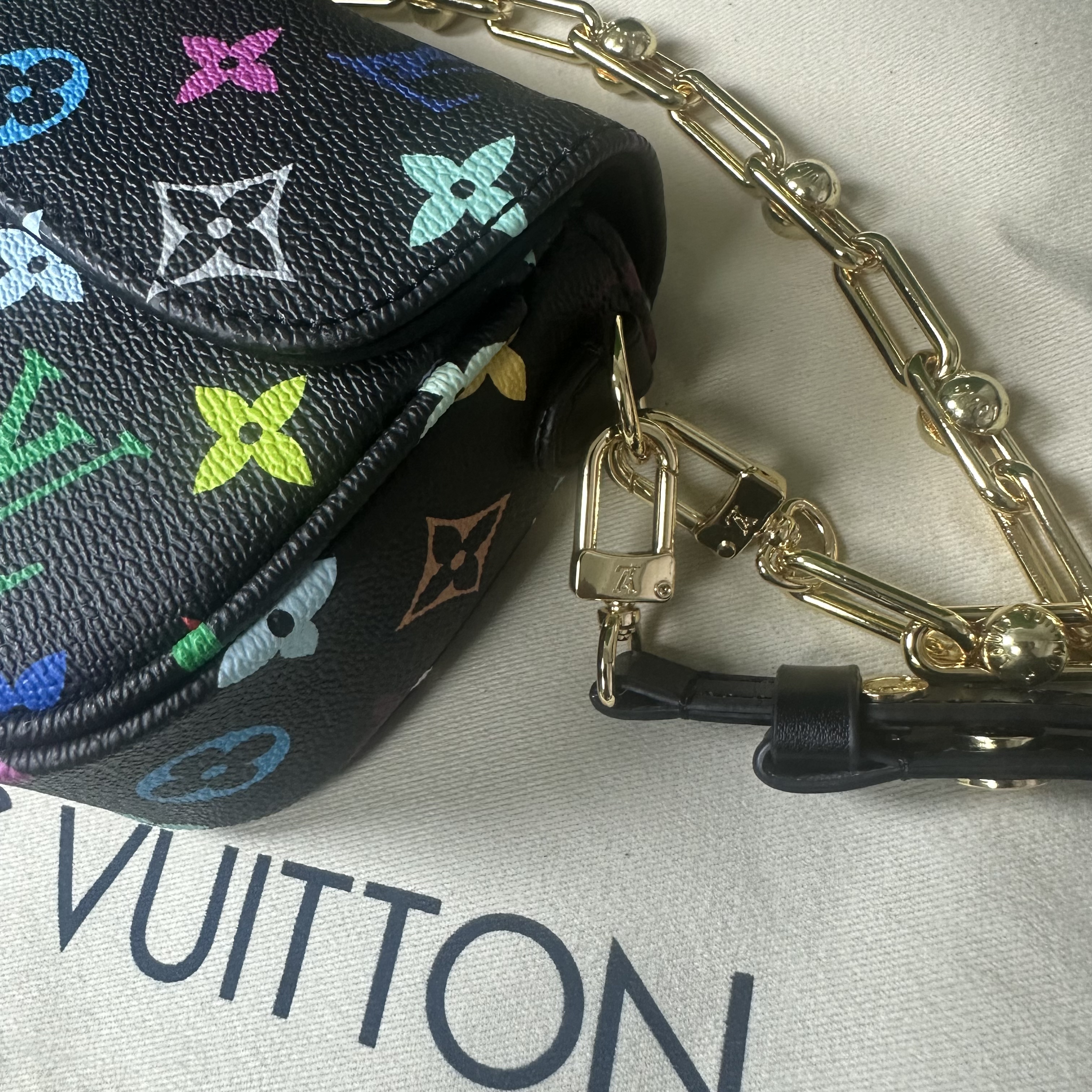  ルイヴィトン ショルダーバッグ LV × TM ナノディアヌ 村上隆コラボ モノグラム マルチカラー ホワイト 2WAYバッグ ミニバッグ LOUIS VUITTON ルイヴィトン ハンドバッグ クロスボディバッグ ハンドバック M13663