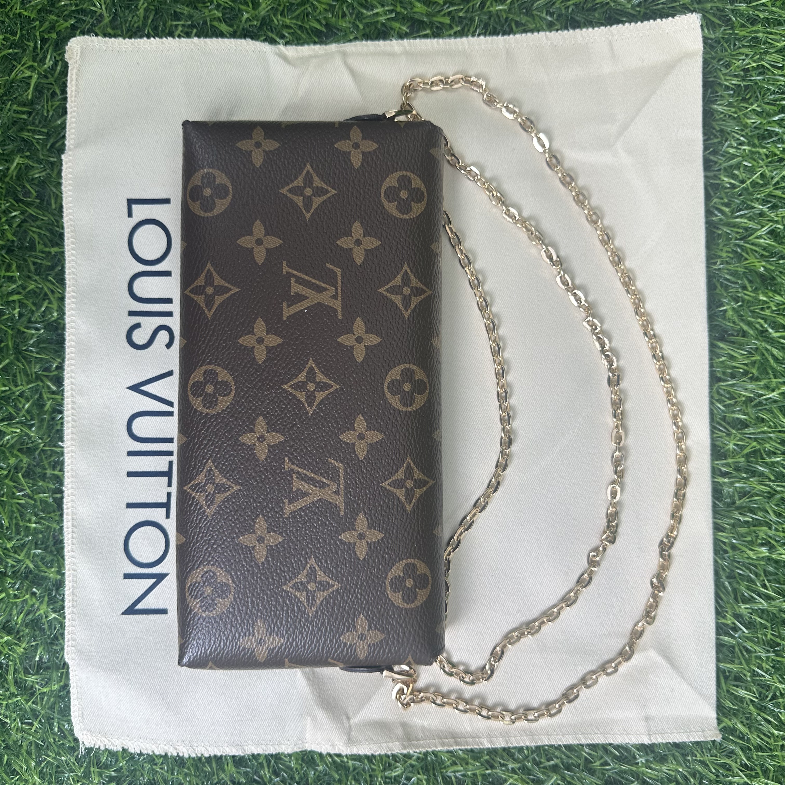 ルイヴィトン ポシェットフェリシー モノグラム ショルダーバッグ ルイヴィトン モノグラムキャンバス ブラウン レディース LOUIS VUITTON 2way チェーンショルダー