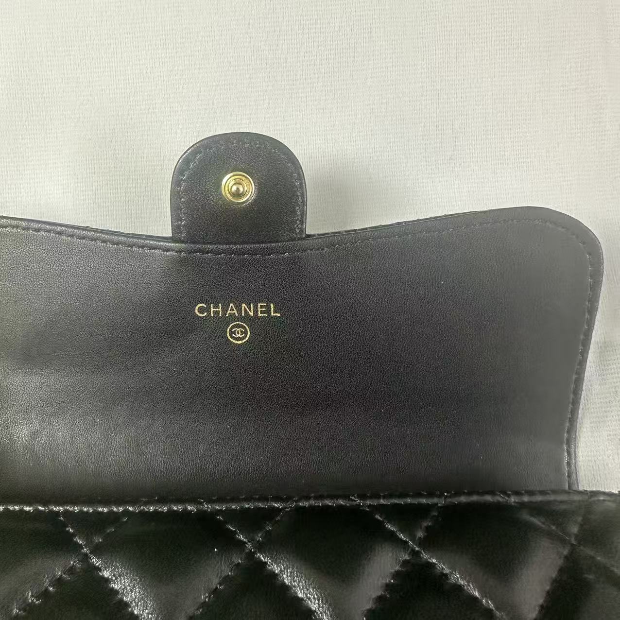 シャネル CHANEL クラシックロングフラップウォレット 長財布 ブラック レディース