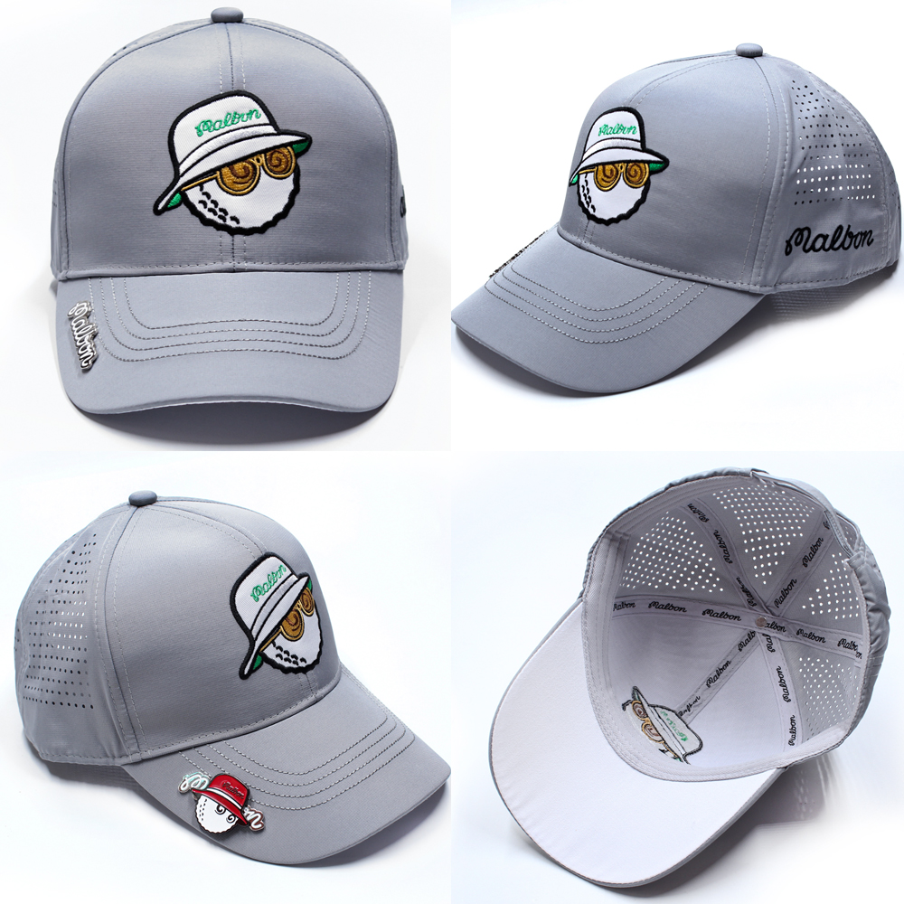 マルボンキャップ メンズ ゴルフ 帽子 UVカット 紫外線対策 日焼け防止 深め つば広 ベースボールキャップ ロゴキャップ スポーツ