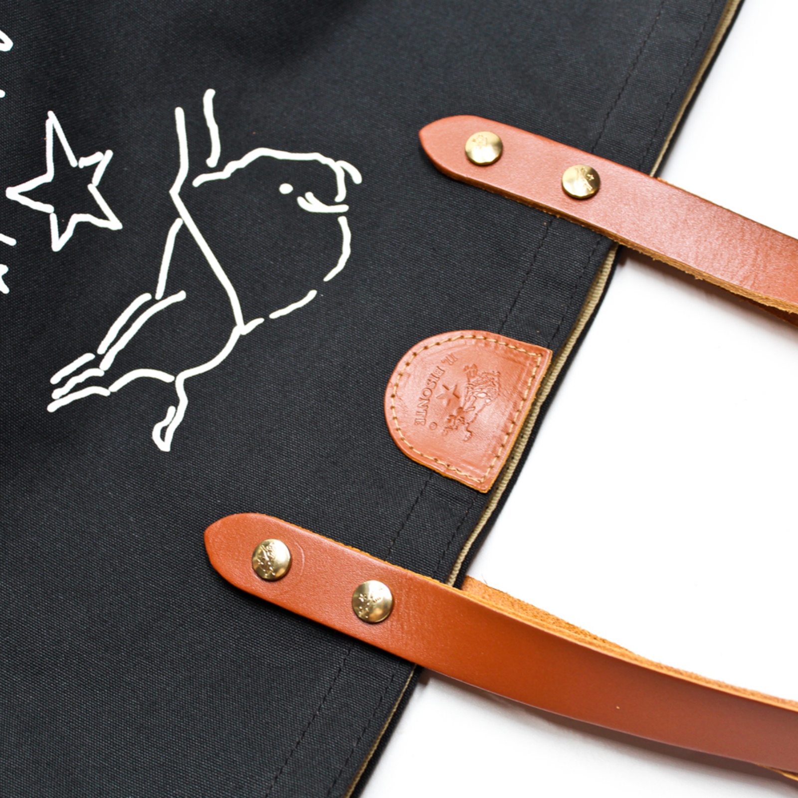 IL BISONTE イルビゾンテ トートバッグ バッグ カバン サインプリント レザー＆キャンバス トート ファッション 鞄 A4可 レディース メンズ キャンバス ロゴ ブランド サイントート サイン入り Shoulder Bag