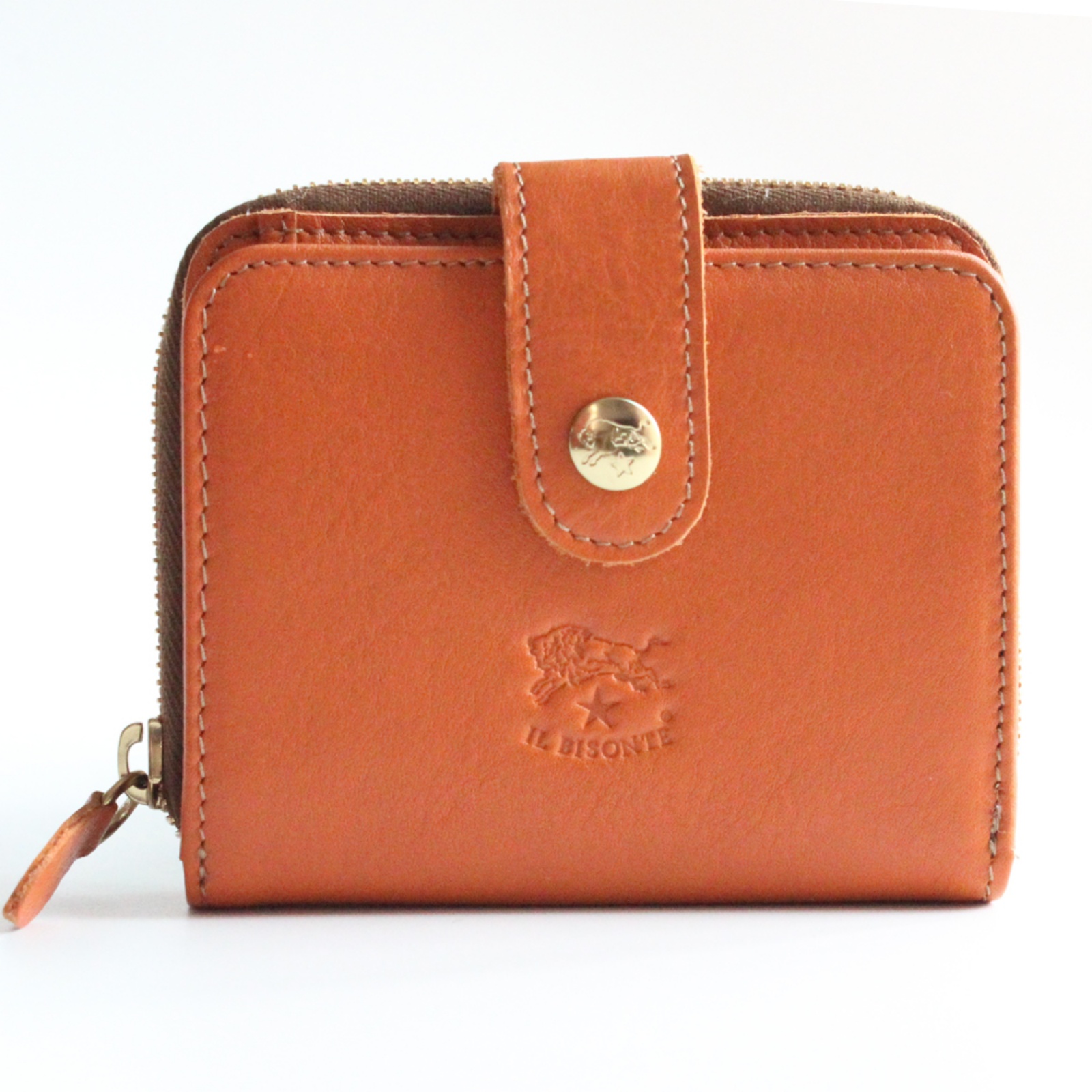 IL BISONTE イルビゾンテ 二つ折り財布 小銭IL BISONTE イルビゾンテ 二つ折り財布 小銭入れ付 折財布 財布 2つ折り財布 ヴァッケッタ コンパクト財布 レザー ブラウン メンズ レディース 