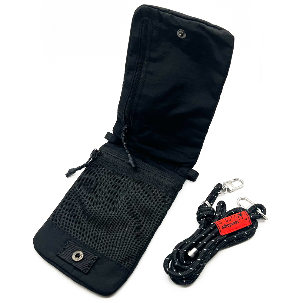 Topologieトポロジー Phone Sacoche フォンサコッシュ 男女兼用 ストラップ付 ミニショルダーバッグ スマホバッグ ブラック モスグリーン