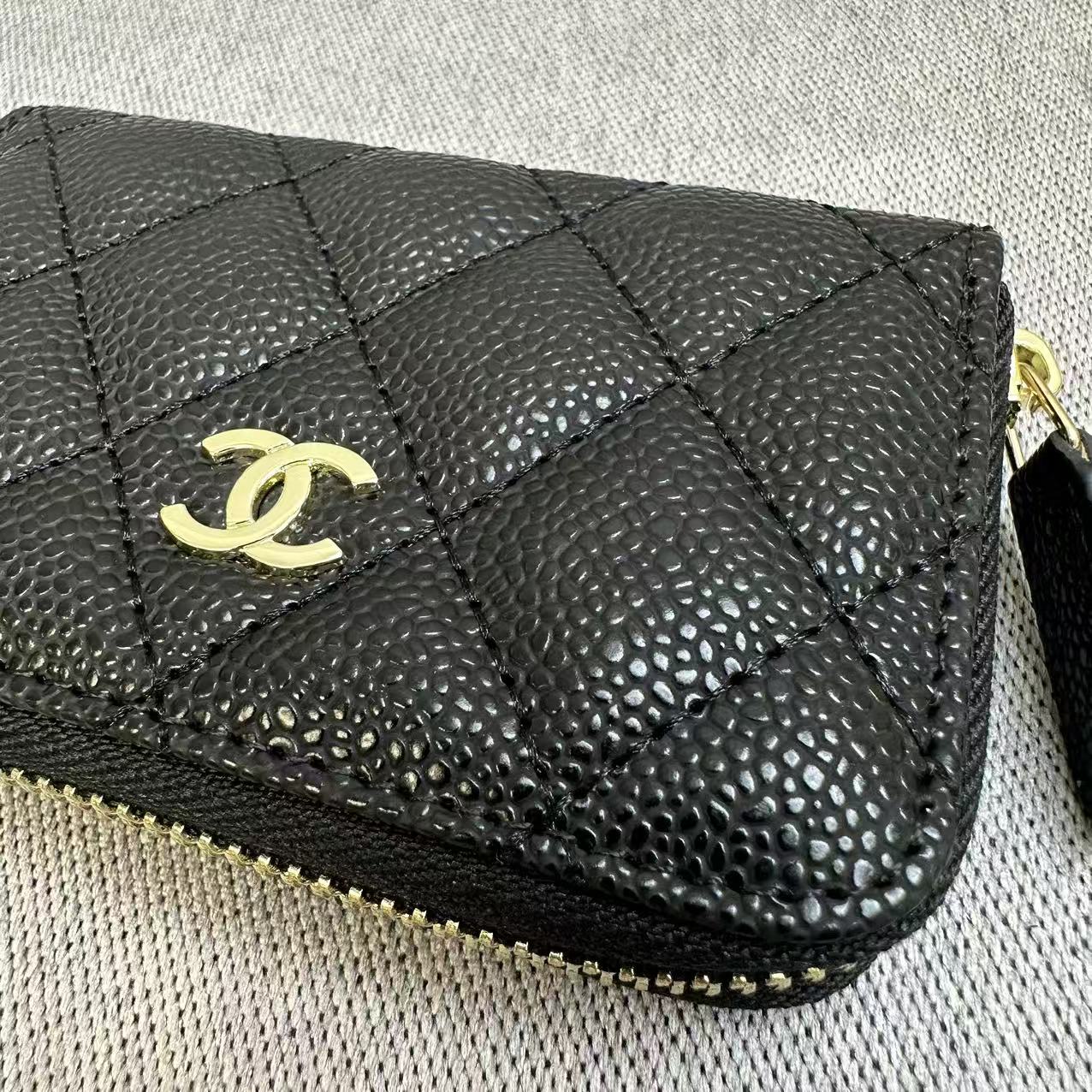 CHANEL シャネル キャビアスキン コインパース コインケース 小銭入れ 折りたたみ財布