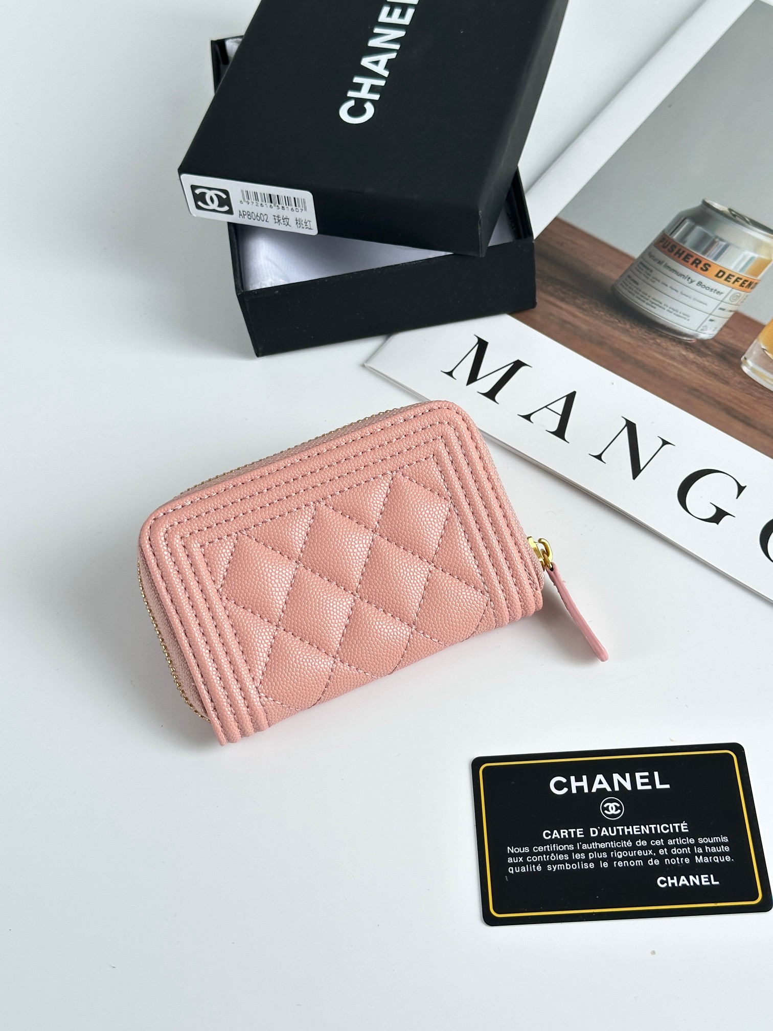 CHANEL BOY シャネル ボーイ コインケース キャビア ブラック ゴールド金具 ココマーク マトラッセ コンパクトウォレット カードケース 財布