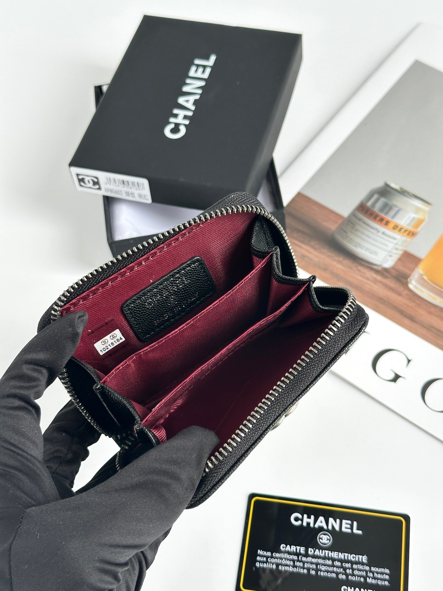 CHANEL BOY シャネル ボーイ コインケース キャビア ブラック ゴールド金具 ココマーク マトラッセ コンパクトウォレット カードケース 財布