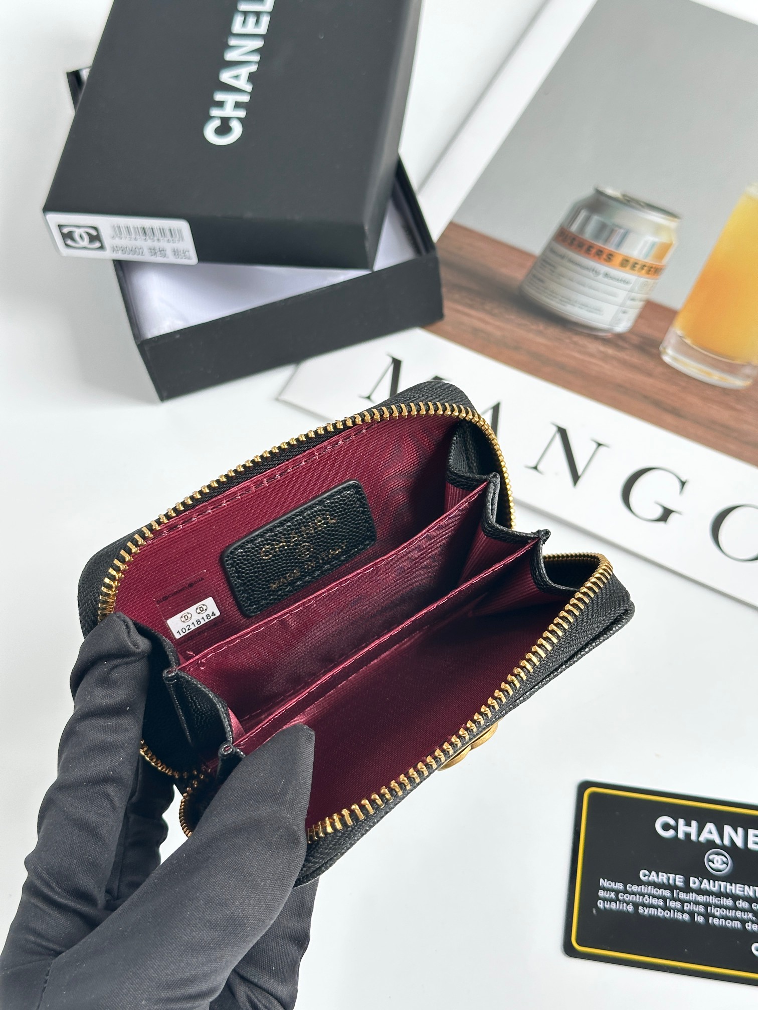 CHANEL BOY シャネル ボーイ コインケース キャビア ブラック ゴールド金具 ココマーク マトラッセ コンパクトウォレット カードケース 財布