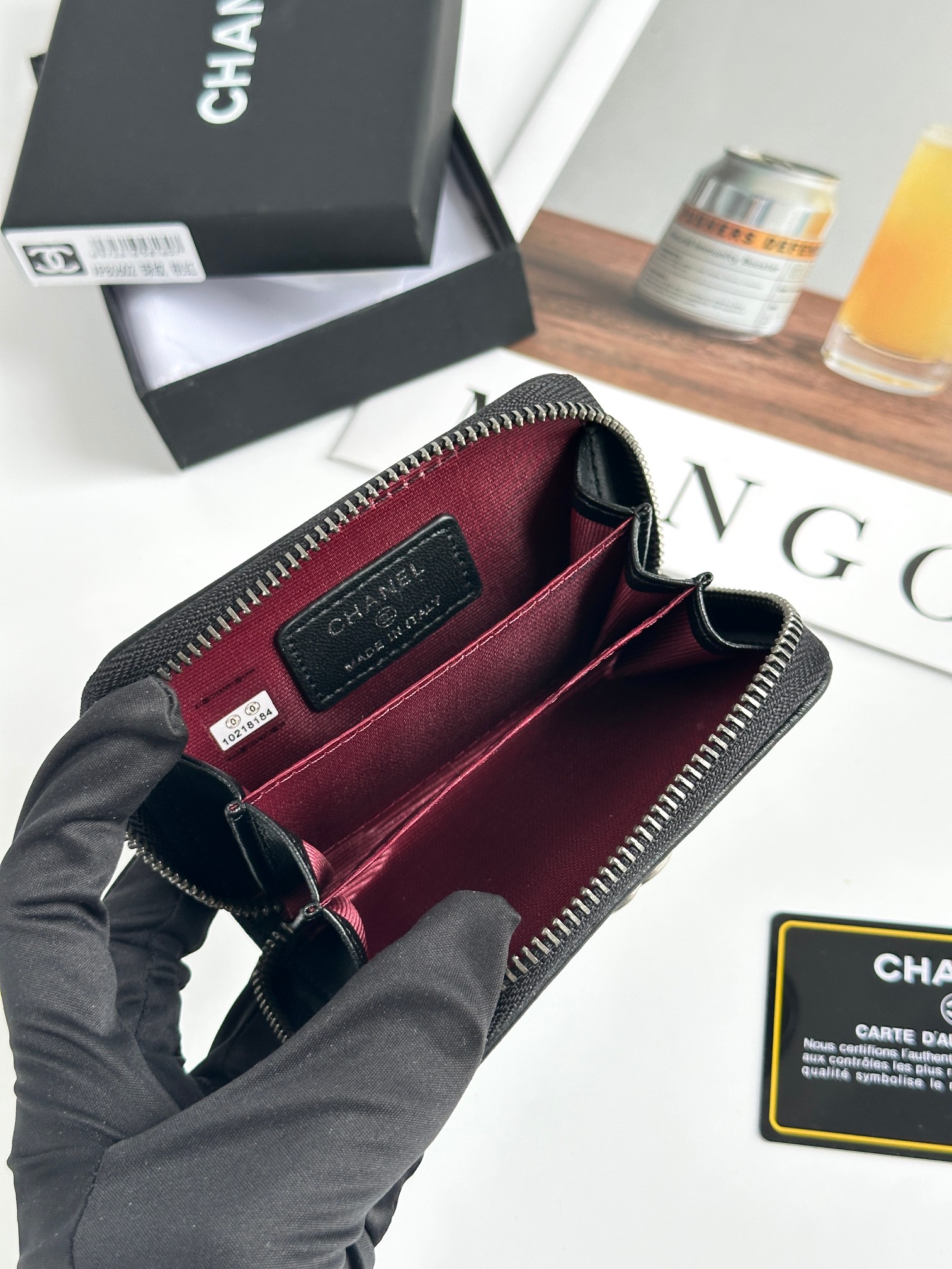 CHANEL BOY シャネル ボーイ コインケース キャビア ブラック ゴールド金具 ココマーク マトラッセ コンパクトウォレット カードケース 財布