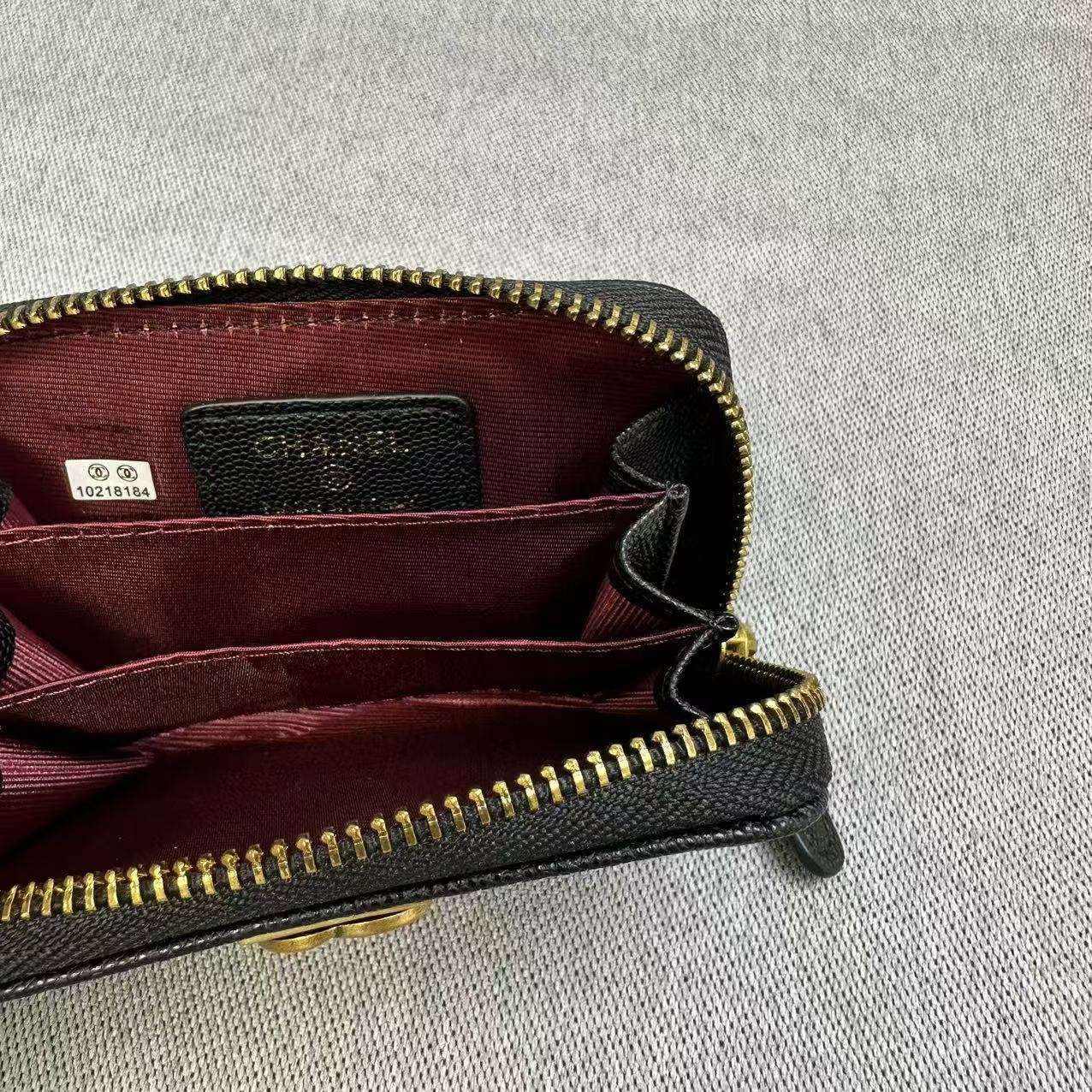 CHANEL シャネル キャビアスキン コインパース コインケース 小銭入れ 折りたたみ財布