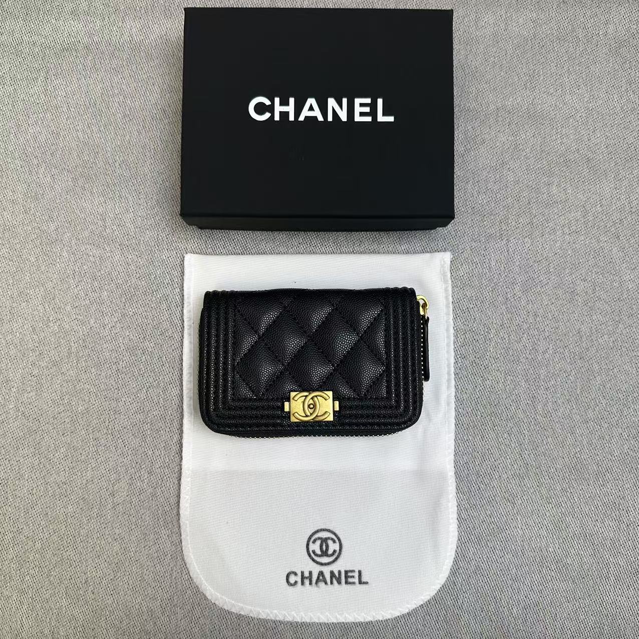 CHANEL シャネル キャビアスキン コインパース コインケース 小銭入れ 折りたたみ財布