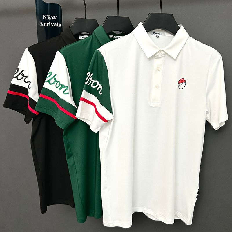 [Copy]マルボンゴルフ malbon golf ゴルフウェア ポロシャツ トップス 半袖 メンズ