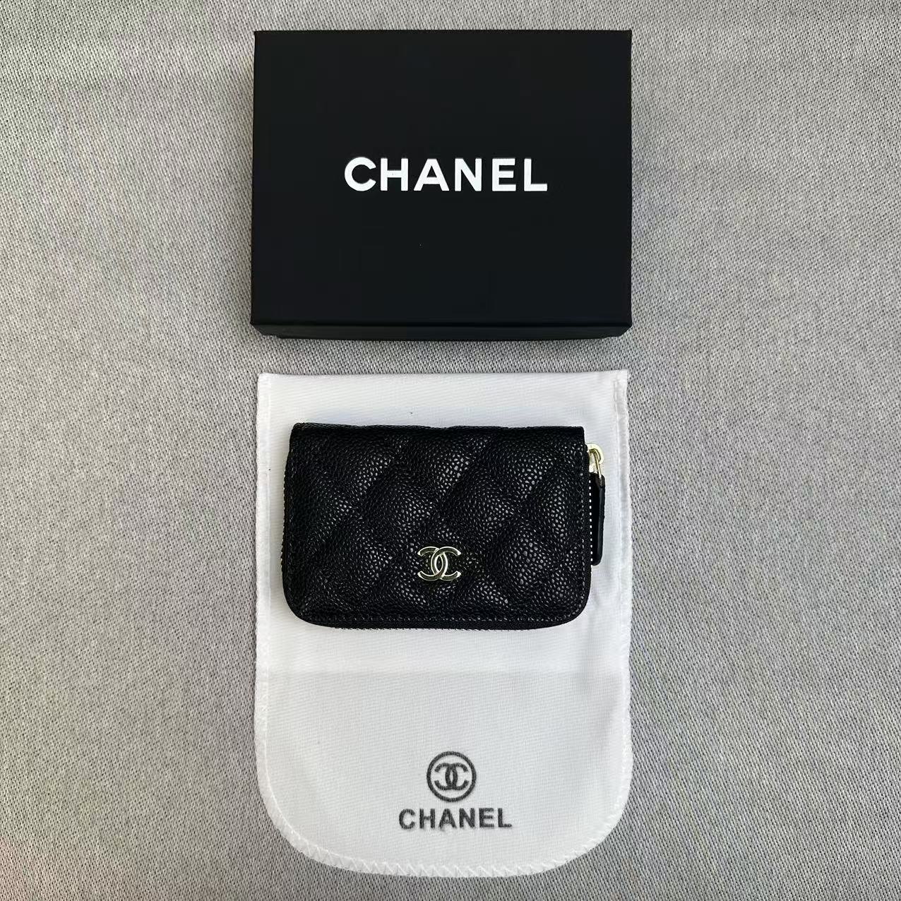 CHANEL シャネル キャビアスキン コインパース コインケース 小銭入れ 折りたたみ財布